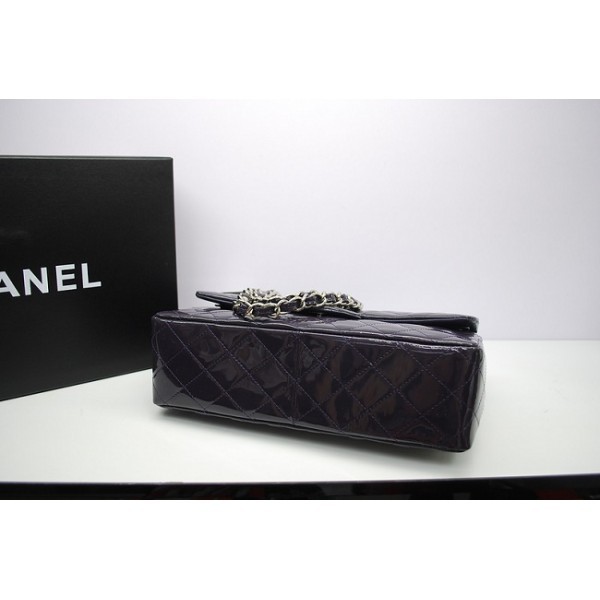 Chanel 2012 Borse Flap In Pelle Verniciata Viola Jumbo Con Ecs