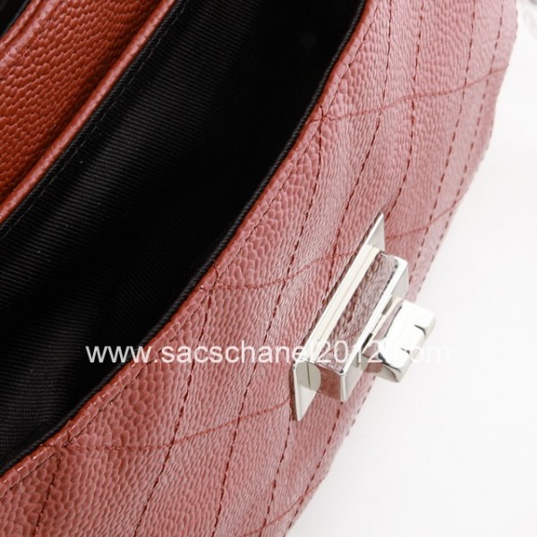 Chanel 2012 Borse In Pelle Caviar Maroon Con Silver Perdere