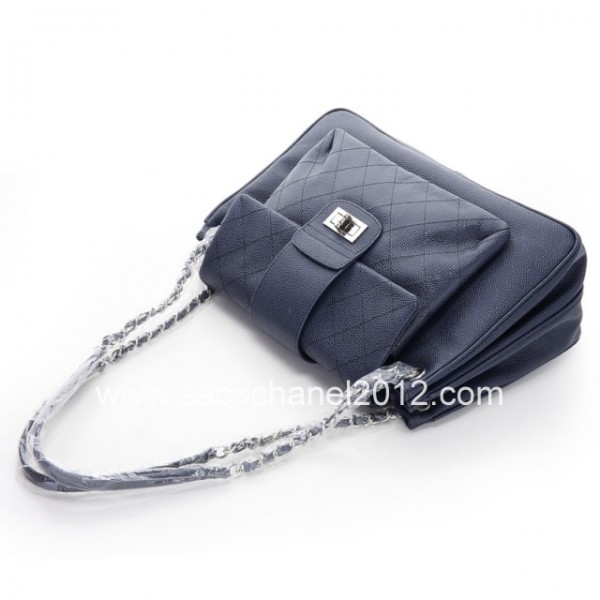 Chanel 2012 Borse In Pelle Navy Caviar Blue Con Silver Perdere