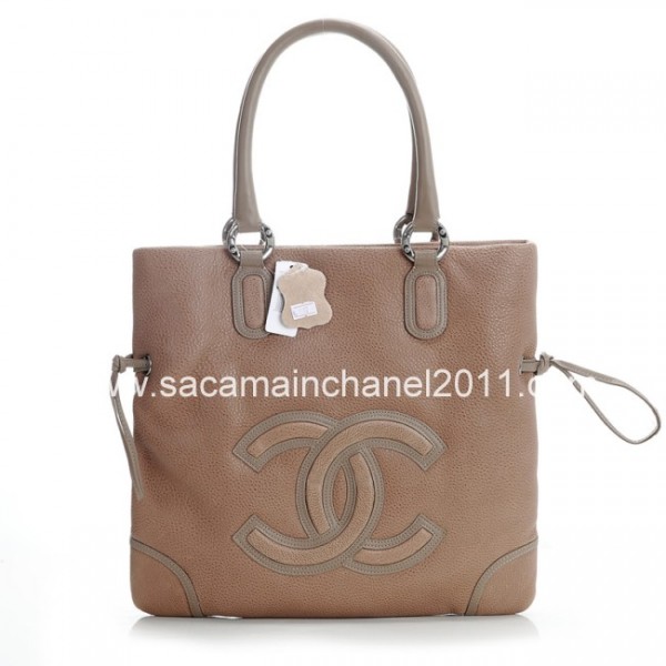 Chanel 2012 Borse In Pelle Di Vitello Beige Con Argento Hw Vecch