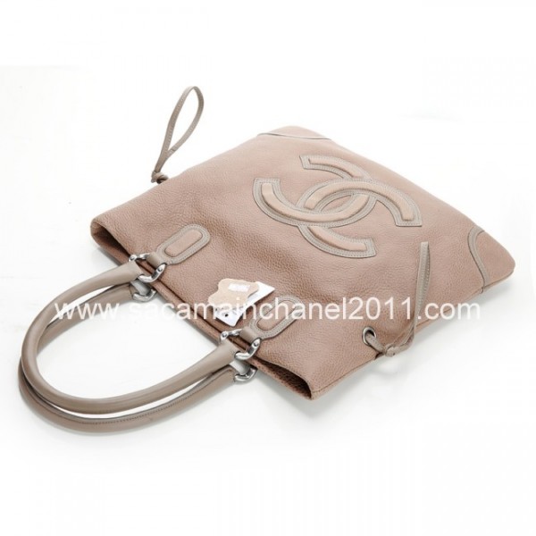 Chanel 2012 Borse In Pelle Di Vitello Beige Con Argento Hw Vecch