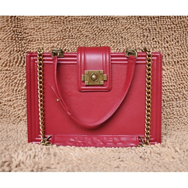 Chanel 2012 Borse In Pelle Di Vitello Rossa Grandi Boy