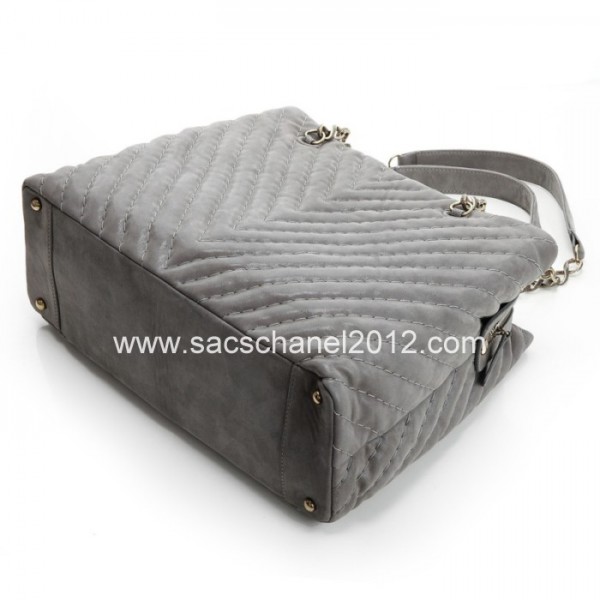 Chanel 2012 Borse In Pelle Grigio Iridescente Con Fascino Cc