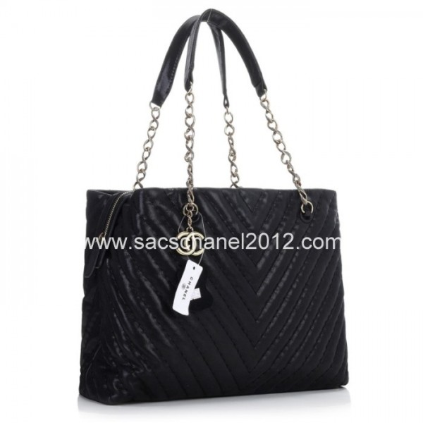 Chanel 2012 Borse In Pelle Nero Iridescente Con Fascino Cc