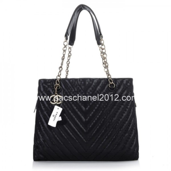 Chanel 2012 Borse In Pelle Nero Iridescente Con Fascino Cc