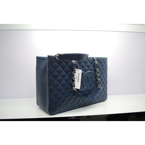 Chanel 2012 Dark Blue Ingrandisci Borsa Caviar Gst Con Ecs