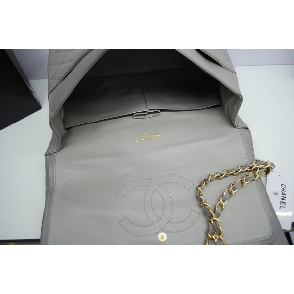 Chanel 2012 Grigio Caviar Flap Borse Maxi Con Ghw Pelle