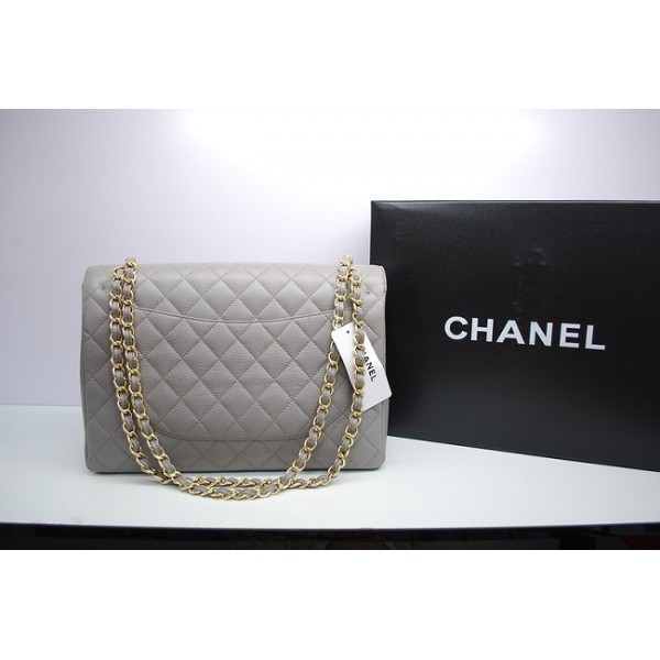 Chanel 2012 Grigio Caviar Flap Borse Maxi Con Ghw Pelle