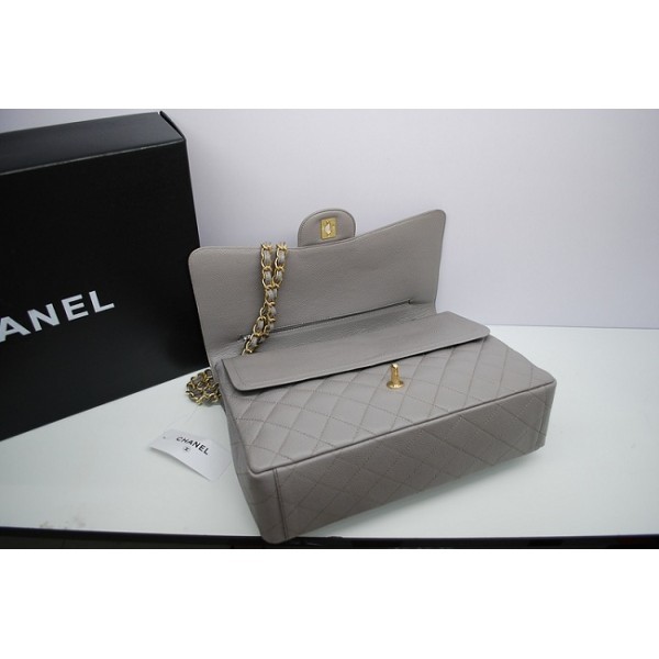 Chanel 2012 Grigio Caviar Flap Borse Maxi Con Ghw Pelle