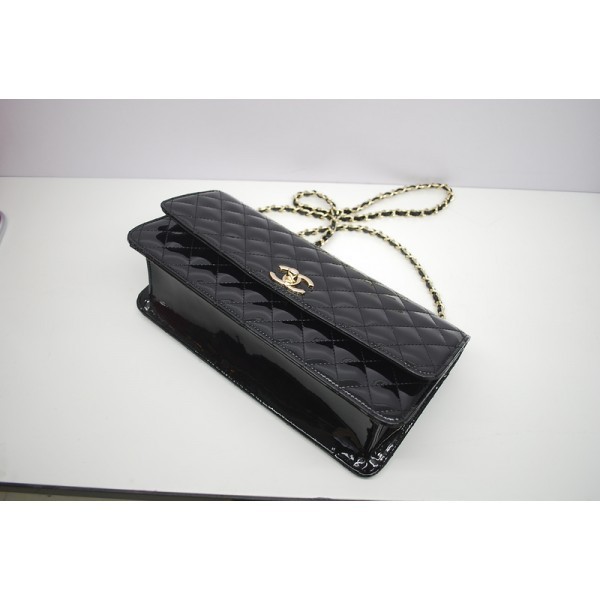 Chanel 2012 New Black Patent Leather Borse Con Ghw