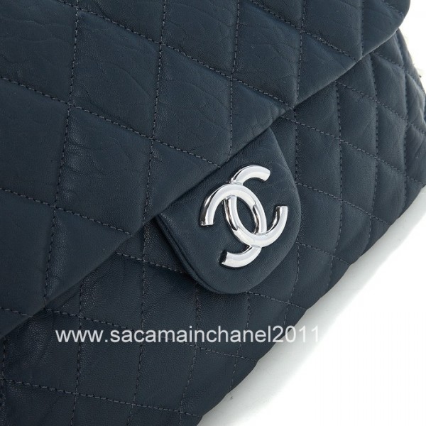 Chanel 2012 New Navy Blu Borse Flap Con Catena Rasata Polpaccio