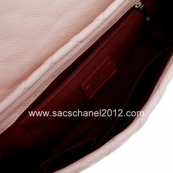 Chanel 2012 Rosa Fresati Flap Borse In Pelle Con Catena Rasata