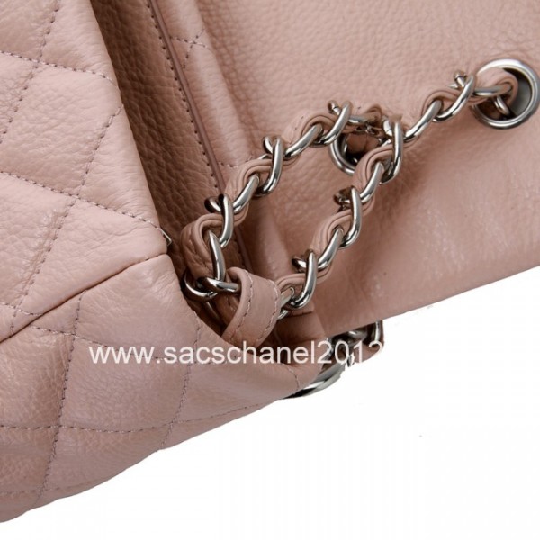 Chanel 2012 Rosa Fresati Flap Borse In Pelle Con Catena Rasata