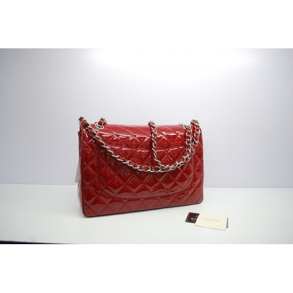 Chanel 2012 Rosso Patent Leather Borse Jumbo Flap Con Shw