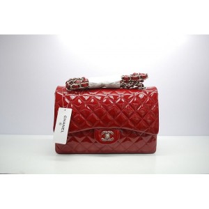 Chanel 2012 Rosso Patent Leather Borse Jumbo Flap Con Shw