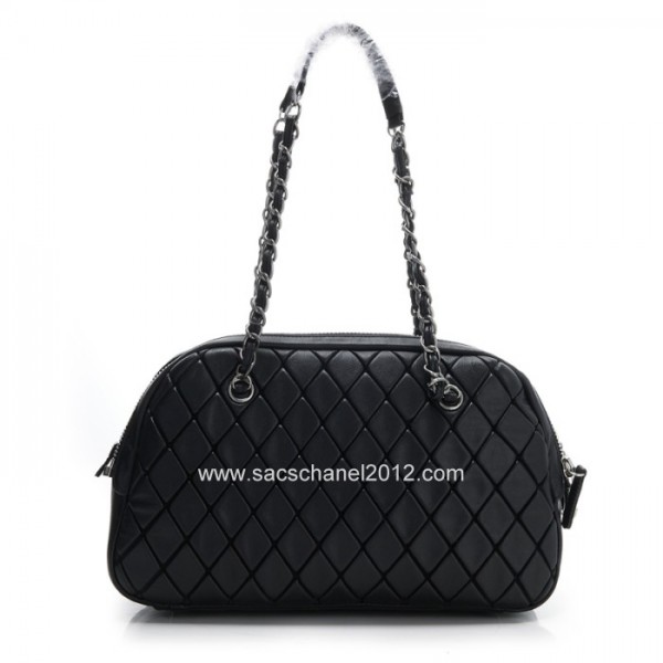 Chanel 2012 Nero Borse In Pelle Di Vitello Bowling Con Shw Retro