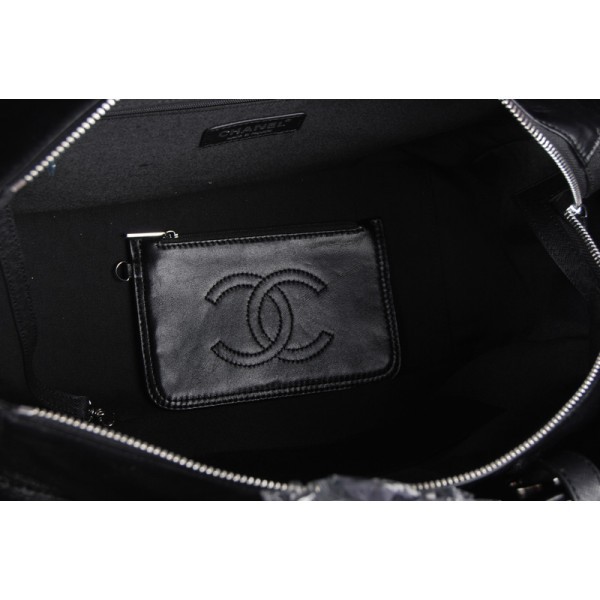 Chanel 34210 Black Bag Agnello Carrello Shw Withs