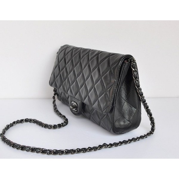 Chanel 58036 Flap Borse Agnello Nero Colore Hw Gun