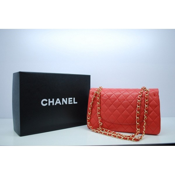 Chanel A01112 Arancione Rosso Borse Agnello Lembo Di Importazion