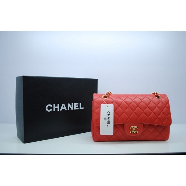 Chanel A01112 Arancione Rosso Borse Agnello Lembo Di Importazion