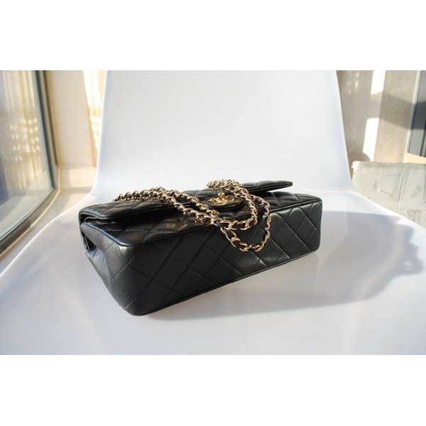 Chanel A01113 Flap Borse In Pelle Di Agnello Nero Con Oro Hw Jum