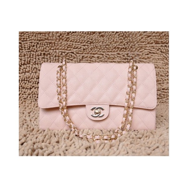 Chanel A01113 Rosa Caviar Flap Borse In Pelle Con Ghw