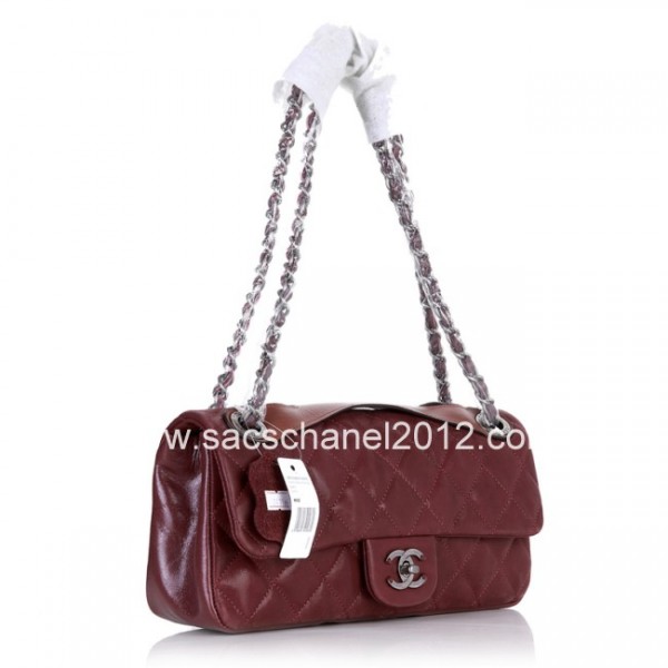 Chanel A49680 Flap Borse In Pelle Marrone Iridescent