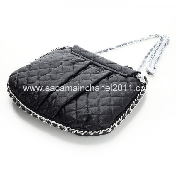 Chanel A49889 Classic Black Vitello Borse Messenger Grande