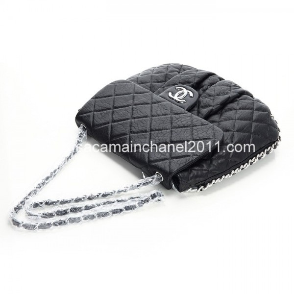 Chanel A49889 Classic Black Vitello Borse Messenger Grande