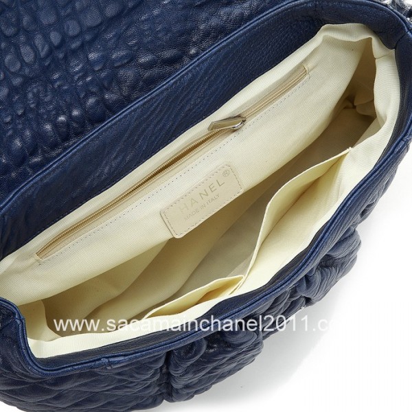 Chanel A49889 Navy Blue Classic Borse Messenger Grande Vitello