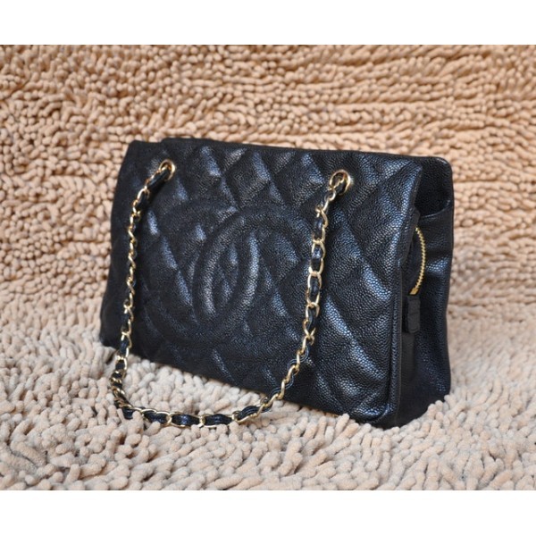 Chanel A50755 Pelle Nera Borse Caviale Con Hardware Oro