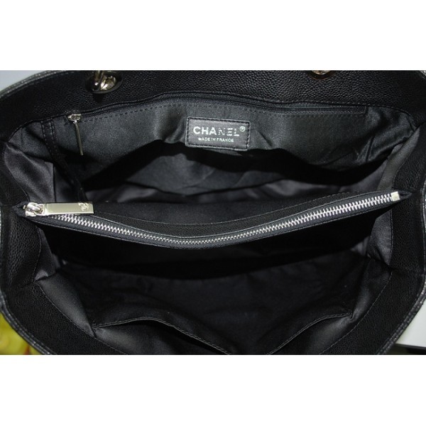 Chanel A50995 Gst Borse Per La Spesa In Pelle Nera Con Caviale S