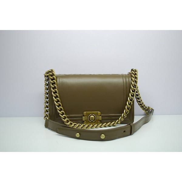 Chanel A66713 Flap Borse Boy Vitello Verde Scuro Con Ghw Vintage