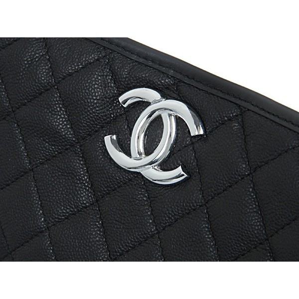 Chanel A66802 Borse Hobo In Pelle Di Vitello Nero Con Ecs