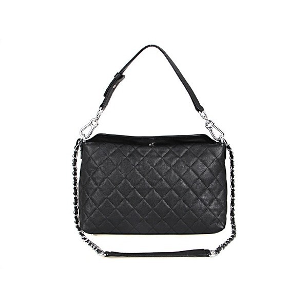 Chanel A66802 Borse Hobo In Pelle Di Vitello Nero Con Ecs