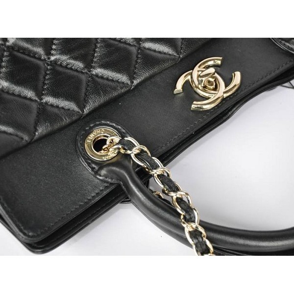 Chanel A66814 Nera Della Borsa Della Pelle Di Agnello Con Ghw