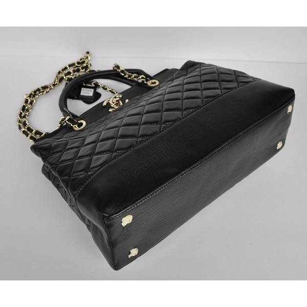 Chanel A66814 Nera Della Borsa Della Pelle Di Agnello Con Ghw