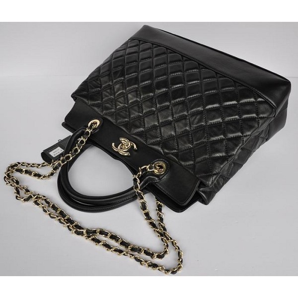 Chanel A66814 Nera Della Borsa Della Pelle Di Agnello Con Ghw