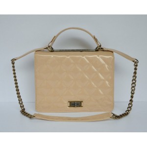 Chanel A66816 Albicocca Patent Flap Borse In Pelle Con Hw Bronzo