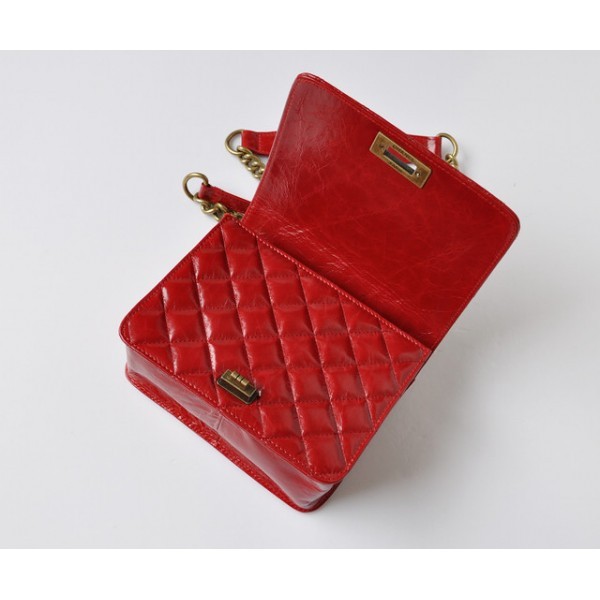 Chanel A66816 Red Oil Cera In Pelle Flap Borse