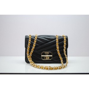 Chanel A66838 Flap Borse Con Ghw Black Mini Agnello