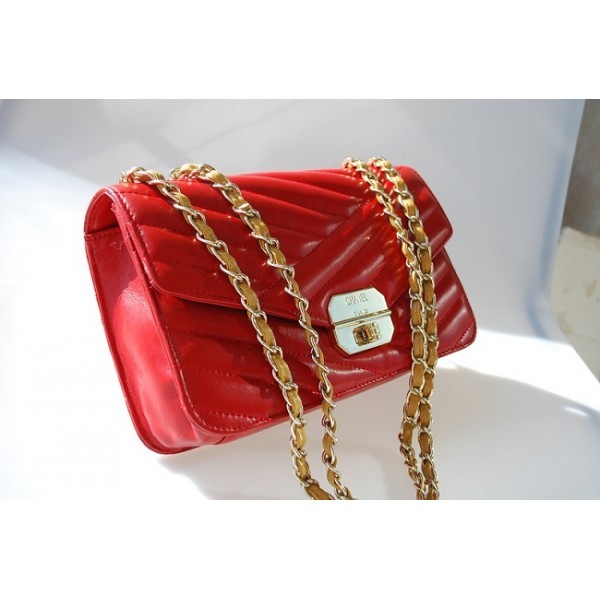 Chanel A66839 Rosso Flap Borse Agnello Con Mini Mademoiselle