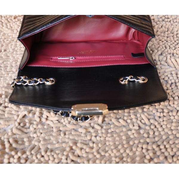 Chanel A66839 Patta In Pelle Di Agnello Borsa Nera Con Fibbia &q