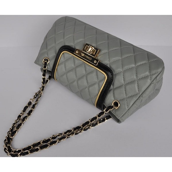 Chanel A66914 Agnello Fisarmonica Grigio Con La Signorina