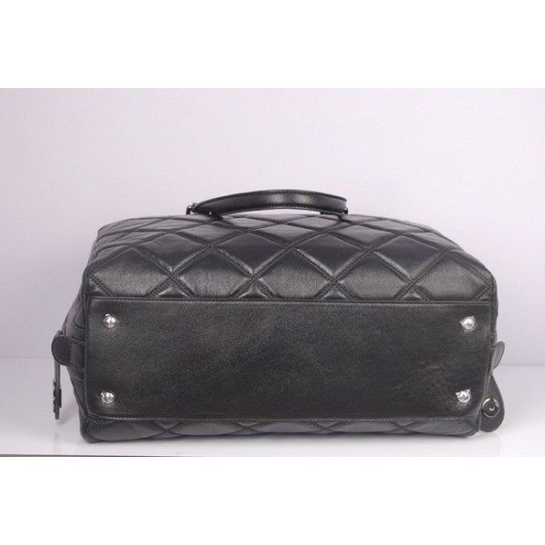 Chanel A68011 Nero In Pelle Di Vitello Bowling Borse Grande