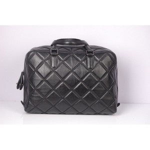 Chanel A68011 Nero In Pelle Di Vitello Bowling Borse Grande