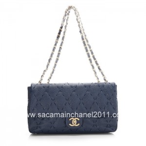 Chanel Quilted Flap Borse 2012 Marine Vitello Blu Con Ghw