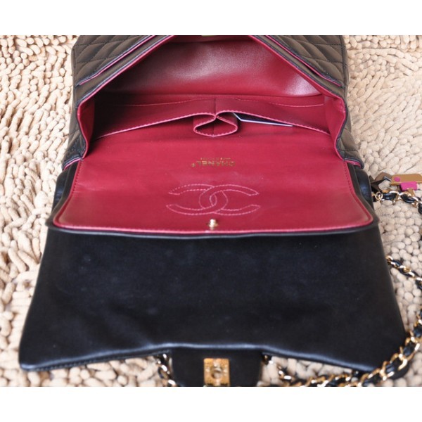 Chanel San Valentino Flap Borse Serie Agnello Nero Con Ghw