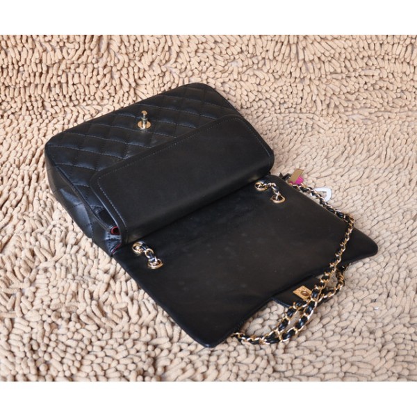 Chanel San Valentino Flap Borse Serie Agnello Nero Con Ghw