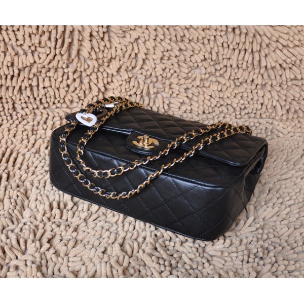 Chanel San Valentino Flap Borse Serie Agnello Nero Con Ghw